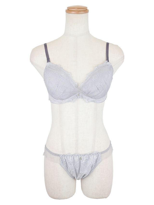 勝負下着 チュール フラワーレース ブラジャー＆ショーツ 2点セット