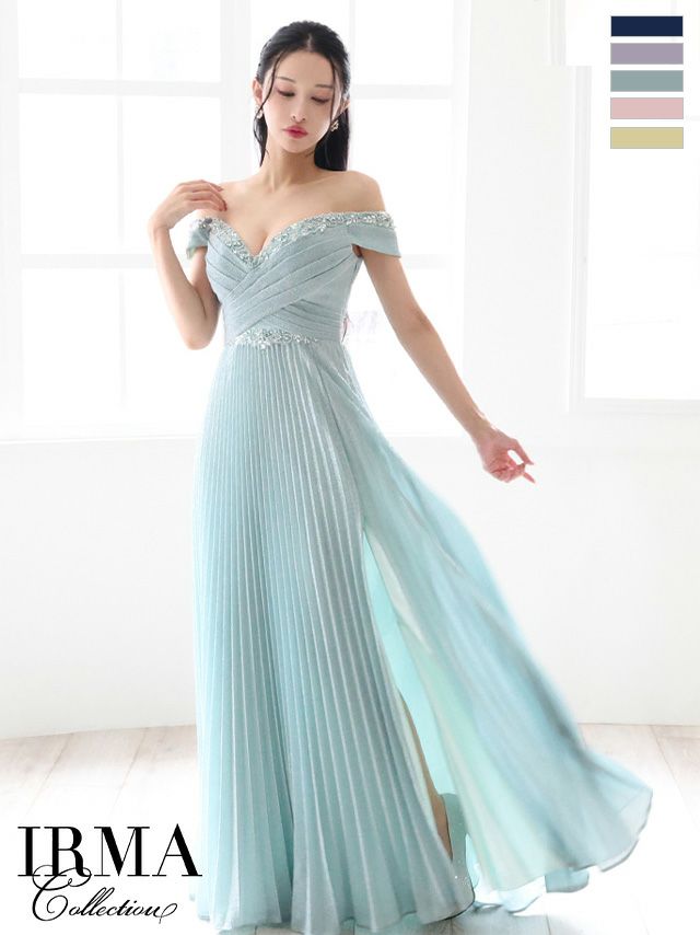 45961＊IRMA＊パールボタン✖️パフスリーブドレスpgrnM 謳う 