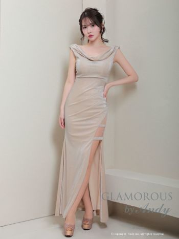 GLAMOROUS/グラマラス】ラメ ワンカラー ノースリーブ スリット タック