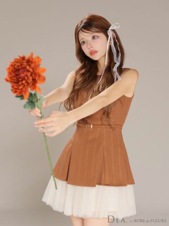 DEA.by ROBE de FLEURS/ディア】ジップデザイン ノースリーブ ベルト