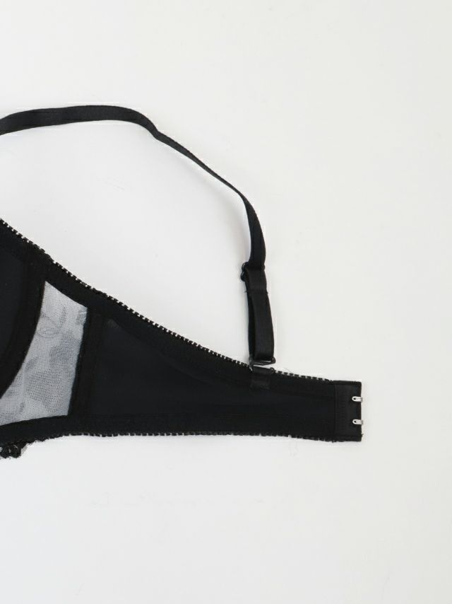 勝負下着 フラワー刺繍 シアーチュール ブラジャー＆ショーツ 2点セット