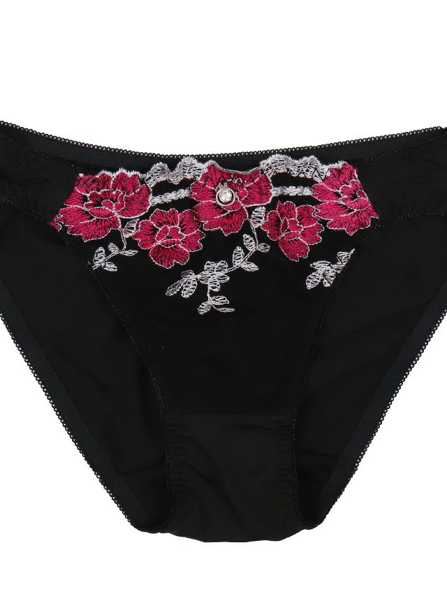 勝負下着 フラワー刺繍 レース ブラジャー＆ショーツ 2点セット