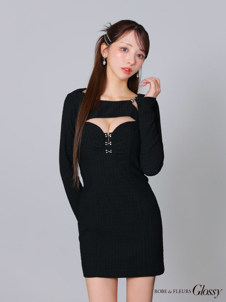 Glossy by ROBE de FLEURS/グロッシー】バストカット 長袖 バック