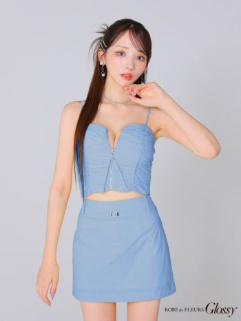 GlossybyROBEdeFLEURS/グロッシーキャミソールタイトミニドレス Glossy by ROBE de FLEURS/グロッシー】キャミソール ジップ