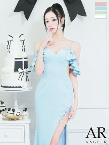 Angel R/エンジェルアール】ホルターネック パール ビジュー バック