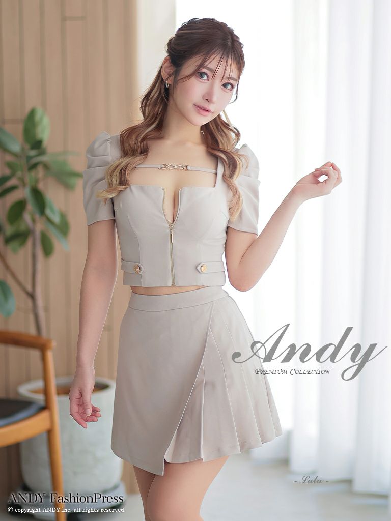 Andy/アンディ】半袖 ウエストマーク チャーム ジップデザイン  