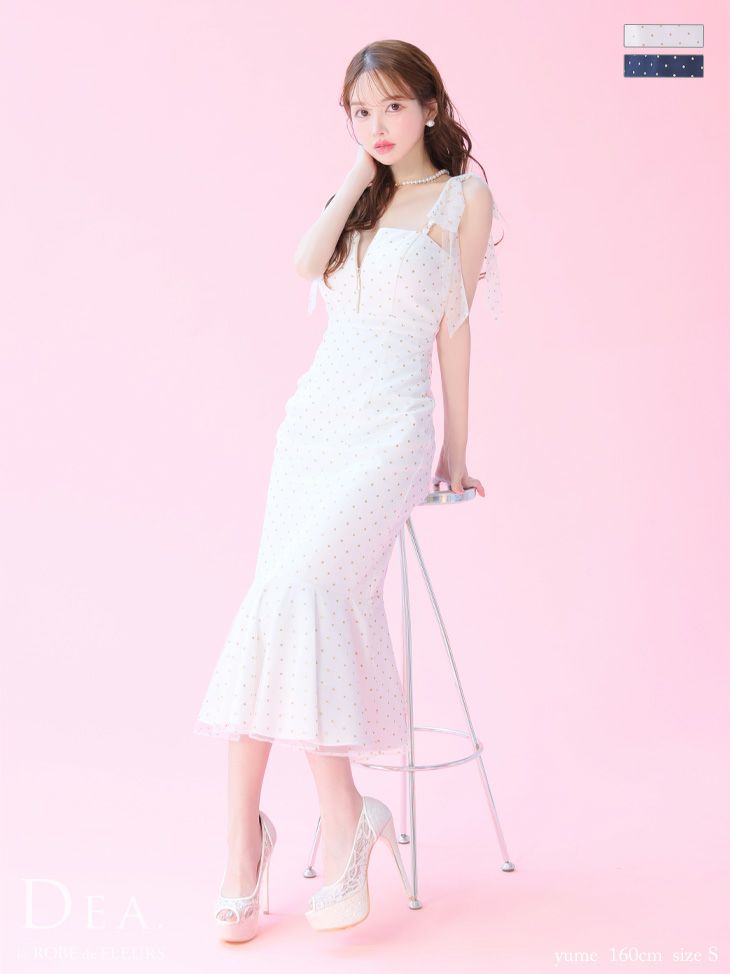 DEA.by ROBE de FLEURS/ディア】ドット柄 ジップデザイン チュール 
