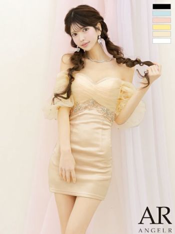 Angel R/エンジェルアール】ガーリー オープンバスト 肩あき シフォン