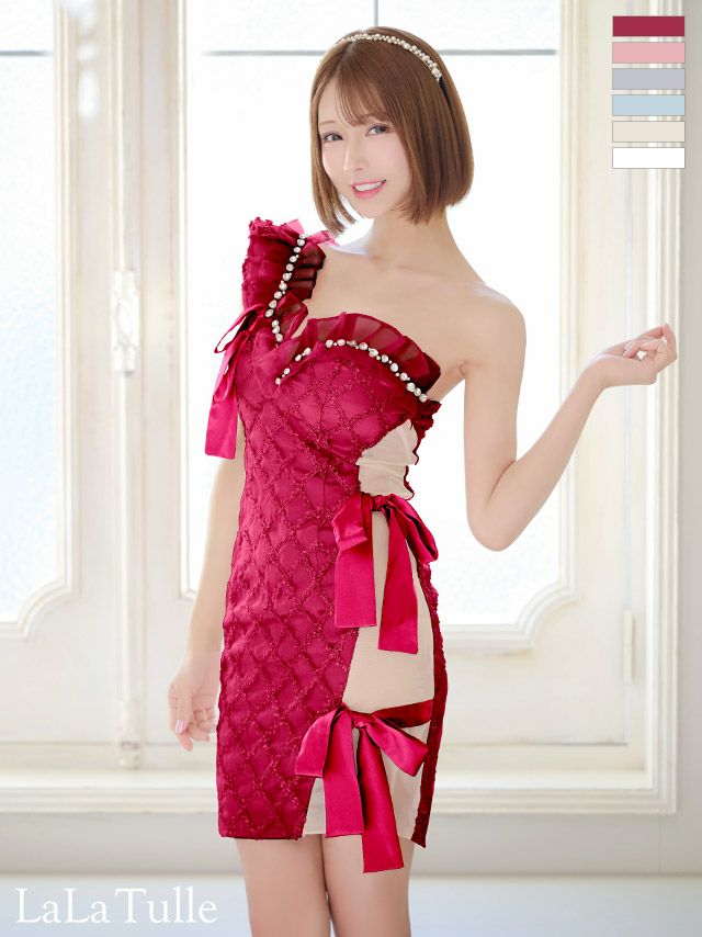 ROBEdeFLEURS/ローブドフルール】サイドメッシュ くびれ透け ワン 