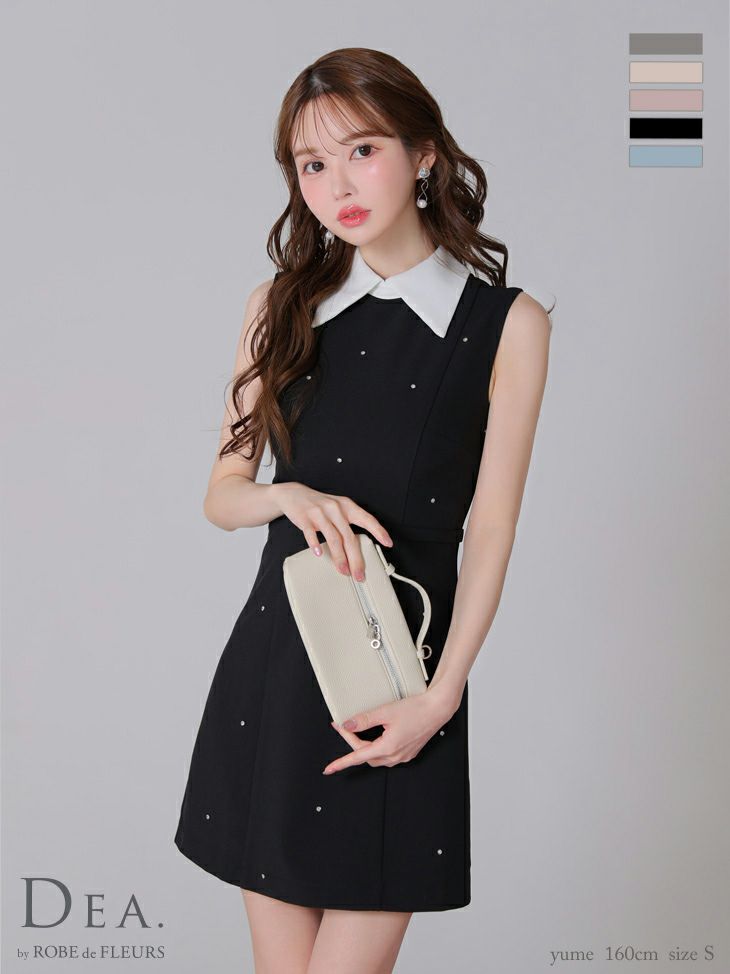 DEA.by ROBEdeFLEURS 襟付きノースリーブフレアドレス DEA.by ROBEdeFLEURS 襟付きノースリーブフレアドレス ROBEdeFLEURS 襟