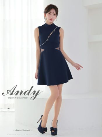 Andy ブラックドレス 美品 Andy レースミニドレス ブラック/ベージュ S