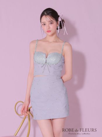 ROBEdeFLEURS/ローブドフルール】フロントリボン キャミソール