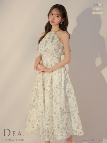 キャバドレス DEA.by ROBE de FLEURS ディア ホルターネック 花柄 エレガント Aラインロングドレス