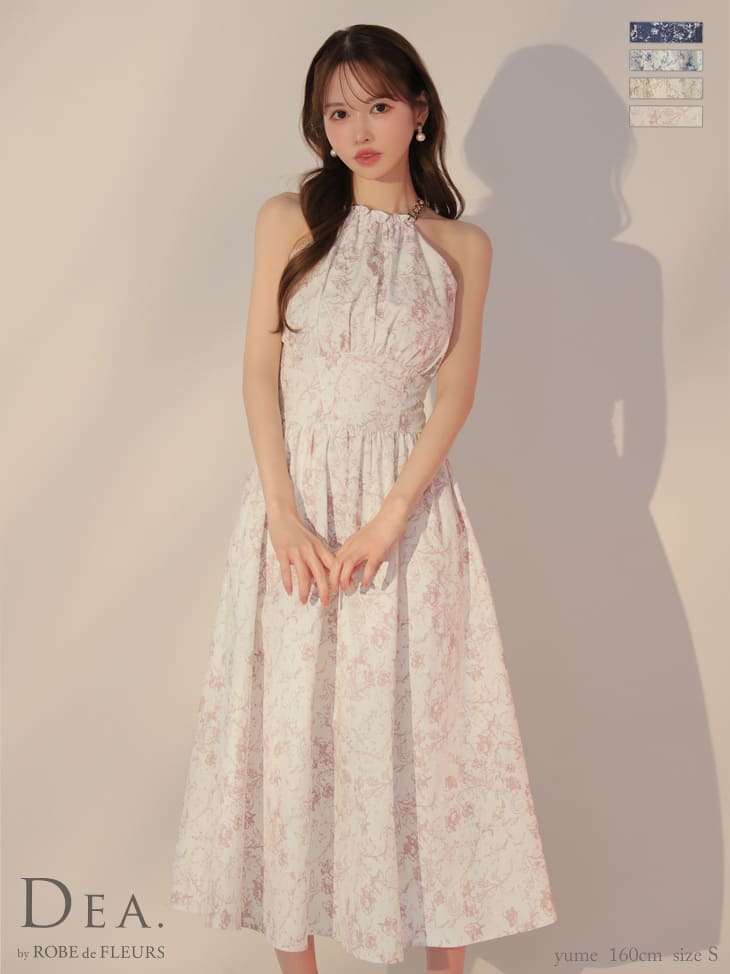 DEA.by ROBE de FLEURS/ディア】花柄 エレガント ホルターネック A  