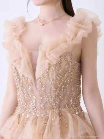 couture an/クチュール アン】オフショルダー ラメ ビジュー
