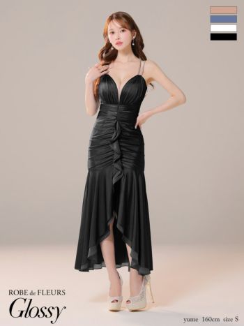 Glossy by ROBE de FLEURS/グロッシー】サテン キャミソール シンプル
