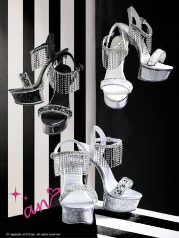 キャバドレス サンダル an アン ビジュー ピンヒール ストラップ付き