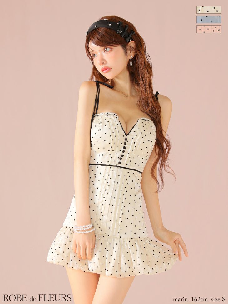 XSサイズあり】バックオープンバストスリットシンプルミニキャバ