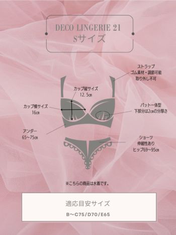 水着】【Deco Lingerie/デコランジェリー】フリル リボン 刺繍レース