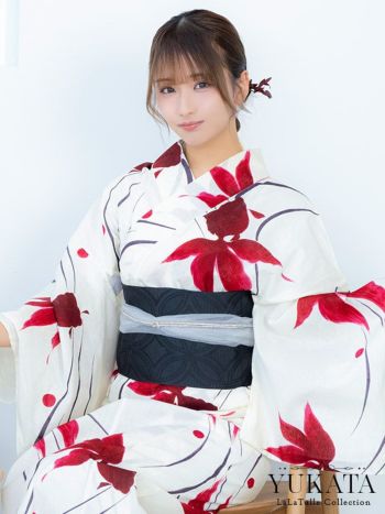 浴衣 クリーム地 流水紋 金魚柄 古典 レトロ ゆかた3点SET