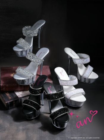 キャバドレス サンダル an アン ビジュー ピンヒール グリッター