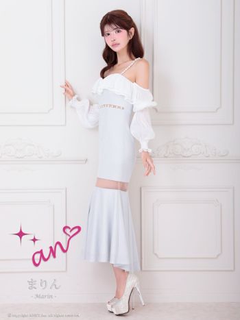 ジュネビビアン　ロングドレス　フリル　チュール　シフォン　リボン　黄色　11 ジュネビビアン Genet Vivien ロングドレス （イエローゴールド