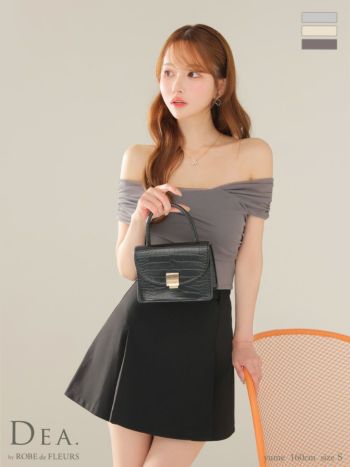 キャバドレス DEA. ROBE de FLEURS ディア ローブドフルール オフショルダー シンプル セットアップ チュール フレアミニドレス 