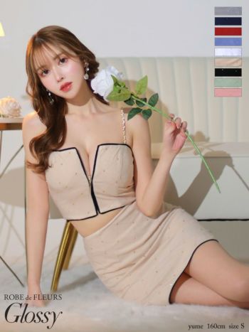 Robe&Fleurs Glossy キルティングセットアップ　アイボリーXS Robe&Fleurs Glossy キルティングセットアップ アイボリーXS