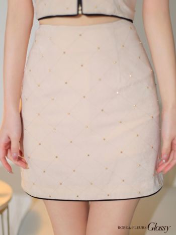 k*7様 Glossy ローブドフルールグロッシー スタッズ×キルティングキャミ ROBEdeFLEURS Glossy スタッズ×キルティングキャミドレス 新色追加再