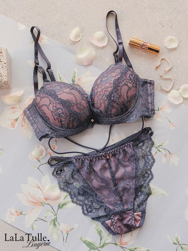 勝負下着 スカラップレース 脇高 シアー カップ ブラジャー＆ショーツ 2点セット