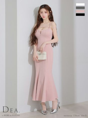 キャバドレス DEA.by ROBE de FLEURS ディア キャミソール デコルテコード バックオープン キルティング エレガント バストカット マーメイドロングドレス