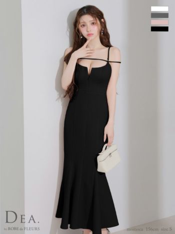 キャバドレス DEA.by ROBE de FLEURS ディア デコルテコード バックオープン キルティング エレガント バストカット キャミソール マーメイドロングドレス