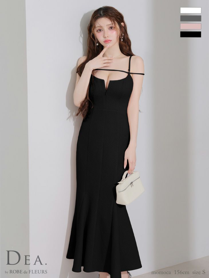 キャバドレス DEA.by ROBE de FLEURS ディア デコルテコード バックオープン キルティング エレガント バストカット キャミソール マーメイドロングドレス