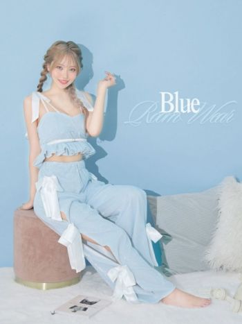 ルームウェア Deco Lingerie デコランジェリー セットアップ シフォン リボン ラメ キャミソール ロングパンツ ラブリー ルームウェア 2点セット