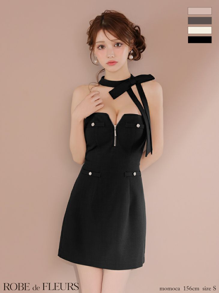 完売品】ROBE de FLEUR フラワーリボンワンショルダードレス