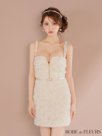 XSサイズあり【ROBE de FLEURS/ローブドフルール】3Dフラワー