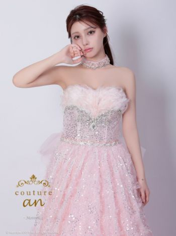 ANDREA&CO チュールドッキングロンパース　セットアップ couture an/クチュール アン】チョーカー付き ベアトップ