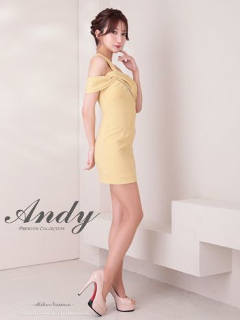 Andy an ベージュ・黒 タイトドレス S