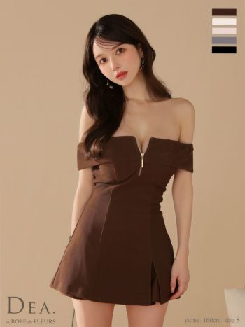 ROBE de FLEURS DEA. ジップ フレア ミニドレス 予約商品【1月上旬入荷予定】【DEA.by ROBE de FLEURS/ディア】オフ