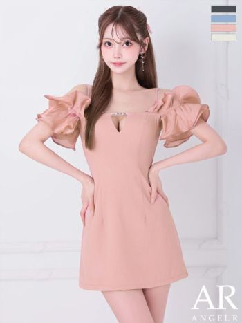 Angel R/エンジェルアール】オフショルダー バストビジュー シフォン