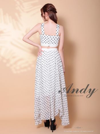 ANDY様 Andy/アンディ】カットアウト ドット柄 シフォン ホルターネック