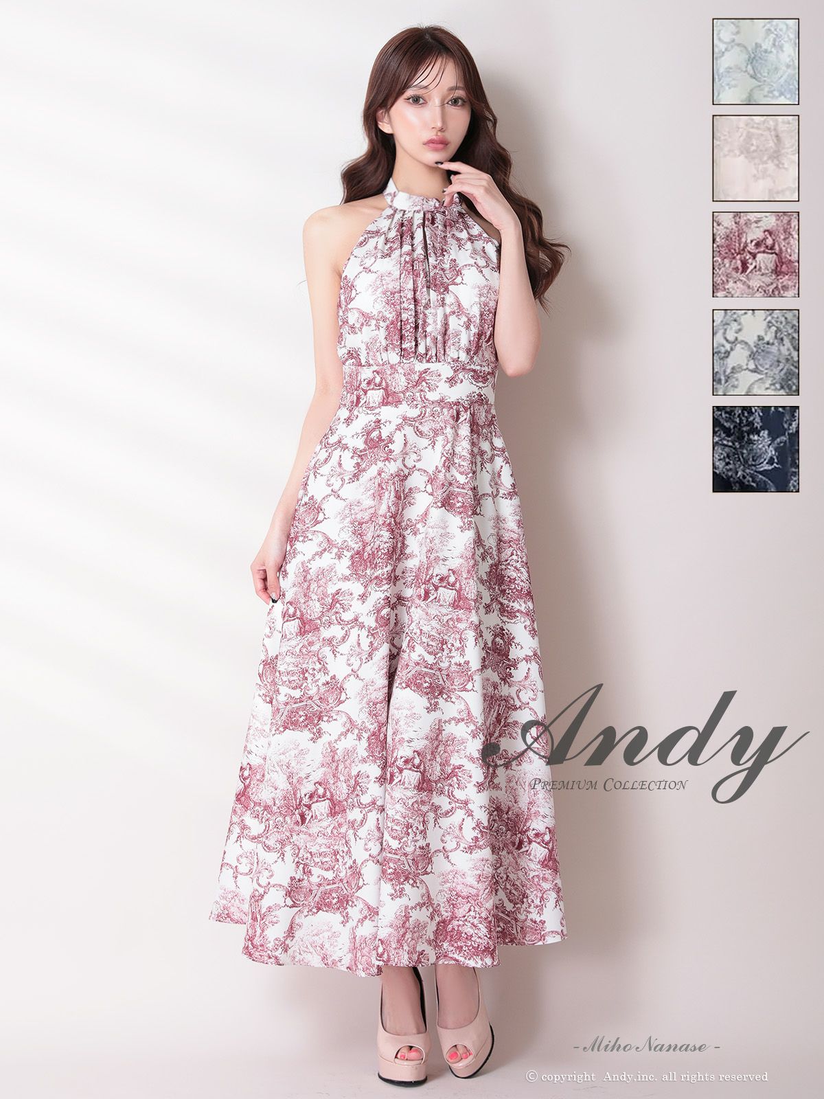 ドリードール　シフォン ドレス 2way ノースリーブ ネックレス付き　M Dorry Doll ドレス プチハイネックフレアレーススリーブ