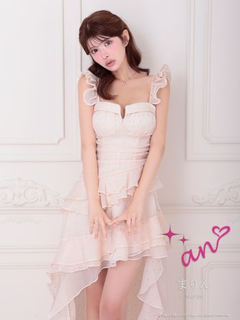 an/アン】キャミソール ビジュー ドット柄 ジップデザイン