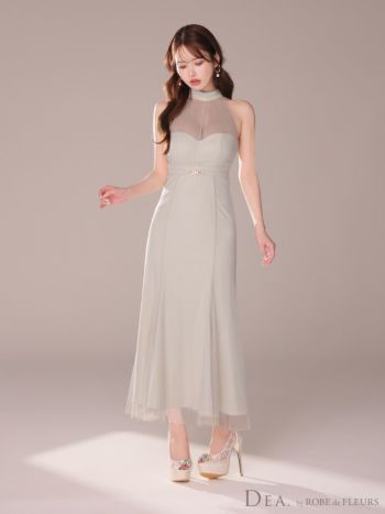 ROBE de FLEURS ベージュ オフショルダー ドレス S DEA.by ROBE de FLEURS/ディア】オフショルダー ダブルボタン