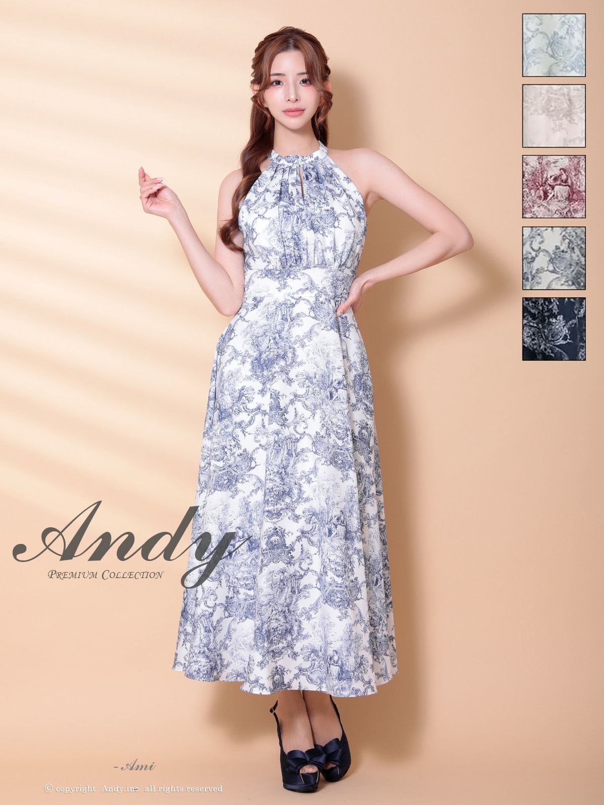 Andy/アンディ】ハイネック ホルターネック カットデザイン シフォン