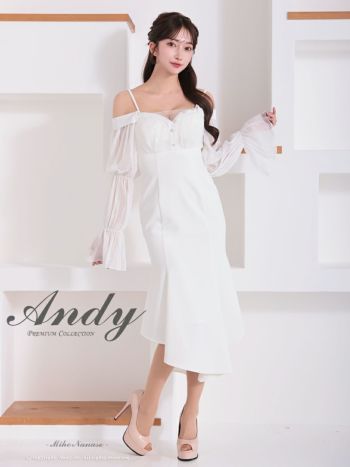 Andy/アンディ】キャミソール 肩あき 長袖 フレアスリーブ タイト