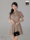 DEA.by ROBE de FLEURS/ディア】半袖 ウエストベルト 襟付き ワッフル