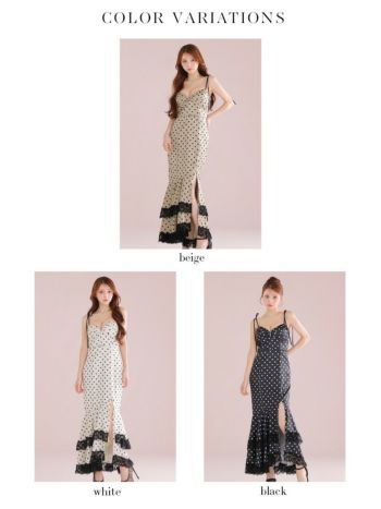 ROBEdeFLEURS/ローブドフルール】ドット柄 キャミソール リボン