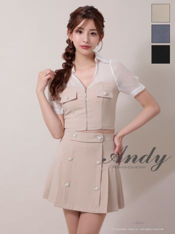 【新品タグ付き】アンディ　袖ありタイトミニドレス 新品タグ付き】アンディ 袖ありタイトミニドレス Andy/アンディ