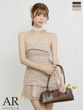 Angel R チェックドレス 新品 キャバドレス ミニ チェック柄 タイト 谷間 エロい 高級ブランド